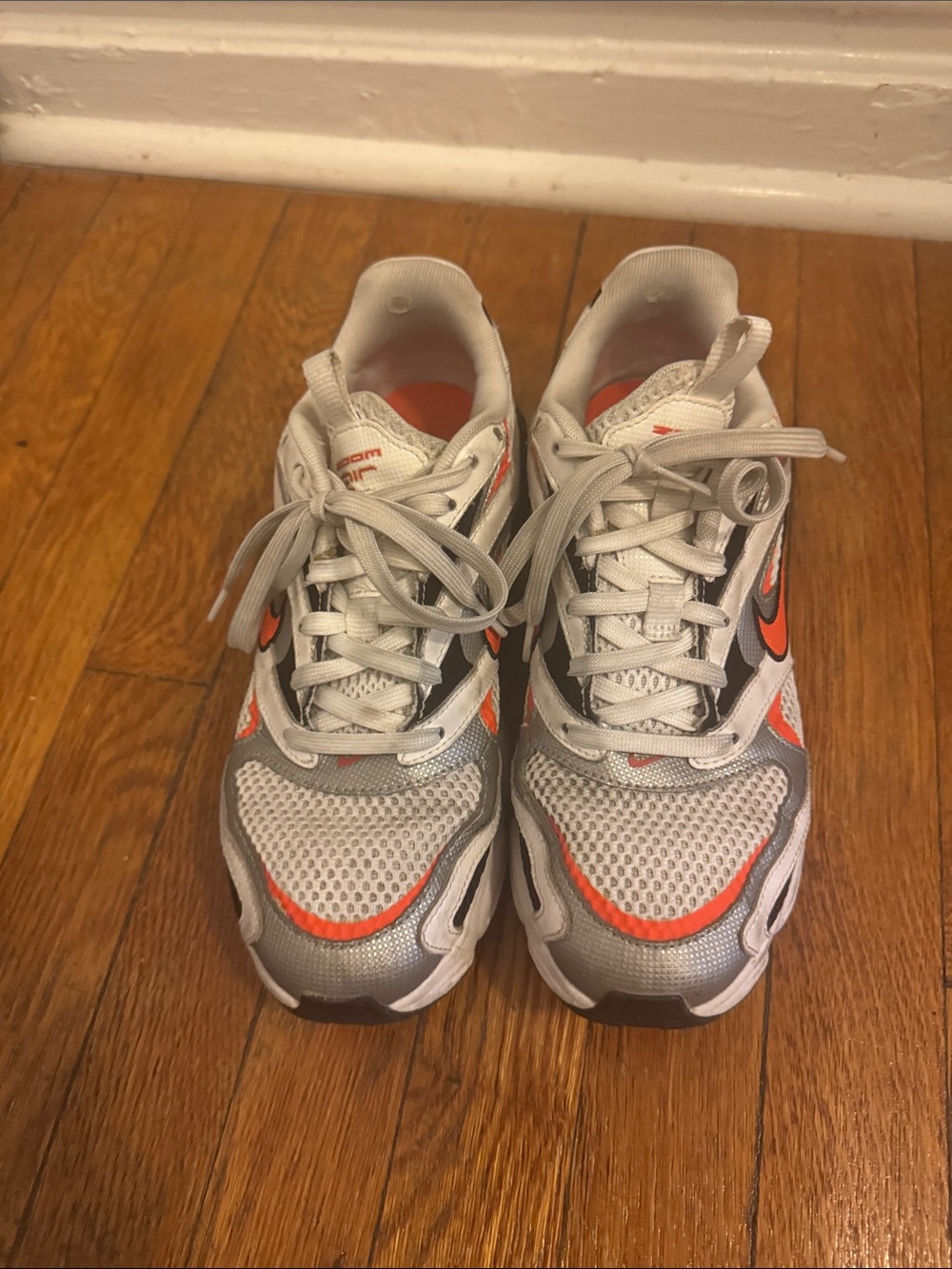 Nike Silver and Orange Athletic Sneakers